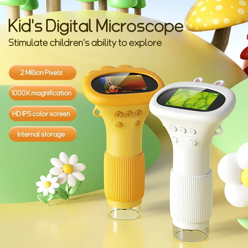 Handheld 1000X Mini Microscope – STEM Science Toy for Kids, Outdoor Exploration