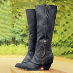 Knee-High Boots for Women with Side Zip Lace Detail – Casual, Everyday Wear