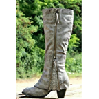 Knee-High Boots for Women with Side Zip Lace Detail – Casual, Everyday Wear