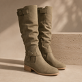 Knee-High Slouch Boot in Green – Casual, Everyday Wear