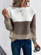 Knit Sweater Jumper Women's Colour Block – Casual, Everyday Wear