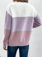 Knit Sweater Jumper Women's Colour Block – Casual, Everyday Wear