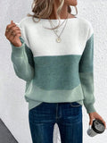 Knit Sweater Jumper Women's Colour Block – Casual, Everyday Wear
