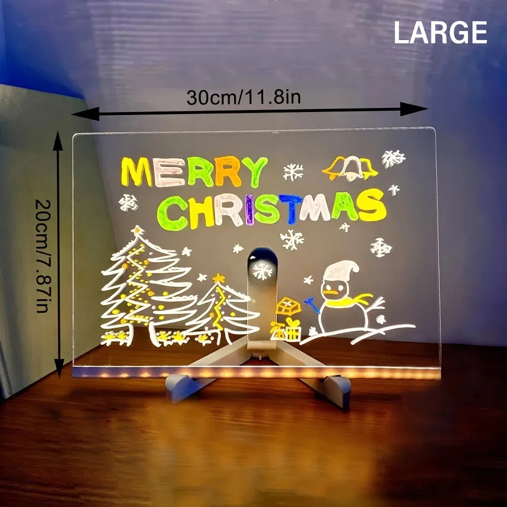 LED Acrylic Message Board - Erasable USB Drawing Board for Kids – Birthday Gifts, Bar Advertising