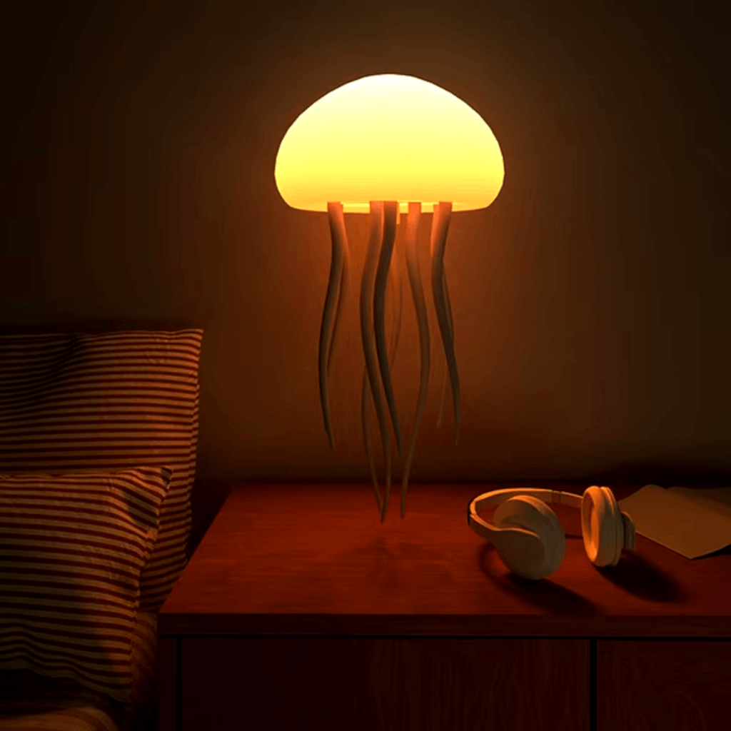 LED Jellyfish Lamp – Color-Changing RGB, Voice-Activated – Home Decor, Night Light