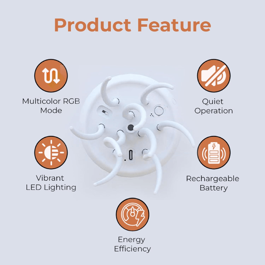 LED Jellyfish Lamp – Color-Changing RGB, Voice-Activated – Home Decor, Night Light