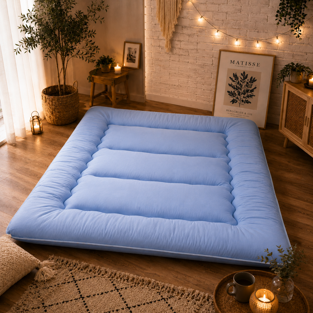 Japanese Floor Bed, 4 Inch Thick Futon Mattress, Foldable – Home, Travel