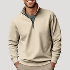 Lightweight Men's Half-Zip Sweatshirt - Breathable Cotton, Versatile Style – Casual, Everyday Wear
