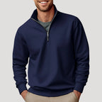 Lightweight Men's Half-Zip Sweatshirt - Breathable Cotton, Versatile Style – Casual, Everyday Wear