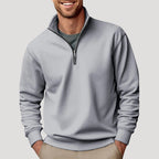 Lightweight Men's Half-Zip Sweatshirt - Breathable Cotton, Versatile Style – Casual, Everyday Wear
