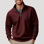 Lightweight Men's Half-Zip Sweatshirt - Breathable Cotton, Versatile Style – Casual, Everyday Wear