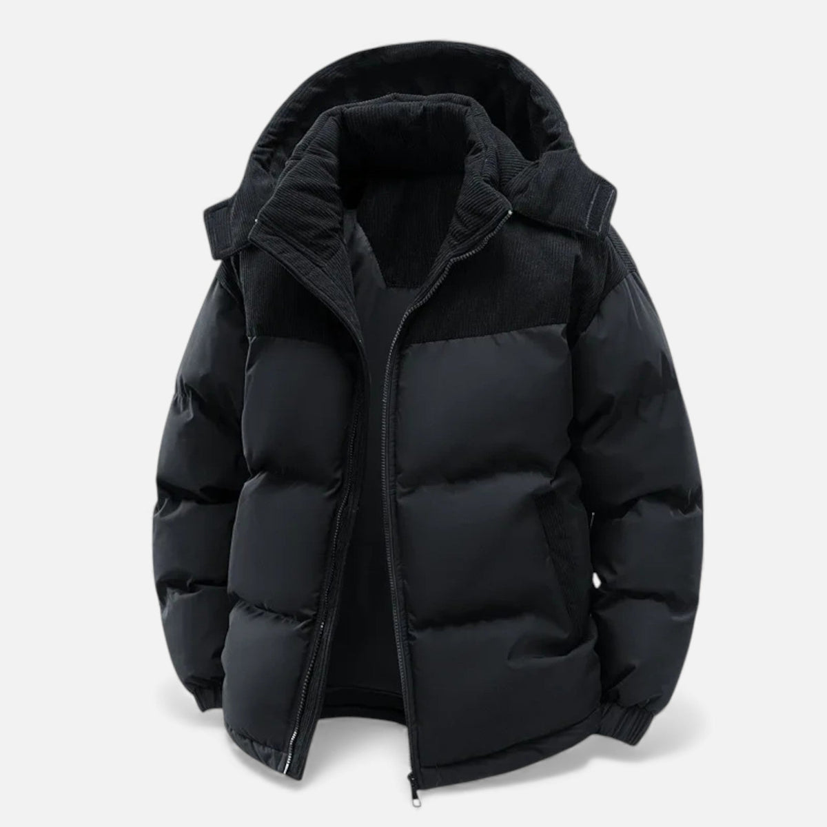 Lined Men's Winter Jacket with Removable Hood – Outdoor, Casual