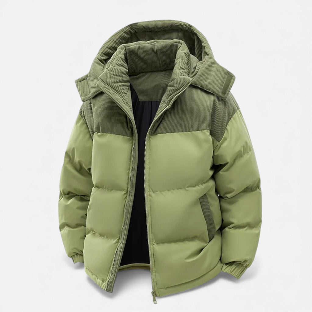Lined Men's Winter Jacket with Removable Hood – Outdoor, Casual