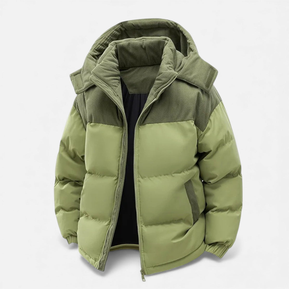 Lined Men's Winter Jacket with Removable Hood – Outdoor, Casual