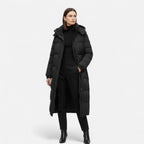 Long Women's Quilted Jacket with Hood – Casual Wear, Outdoor Activities