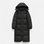 Long Women's Quilted Jacket with Hood – Casual Wear, Outdoor Activities