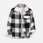 Luxurious Men's Fur Jacket in Velvet-Soft Material – Casual Wear, Winter Fashion