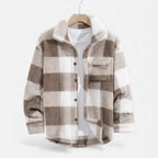 Luxurious Men's Fur Jacket in Velvet-Soft Material – Casual Wear, Winter Fashion