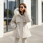 Luxurious Women's Winter Jacket with Faux Fur Trim – Casual, Cold Weather