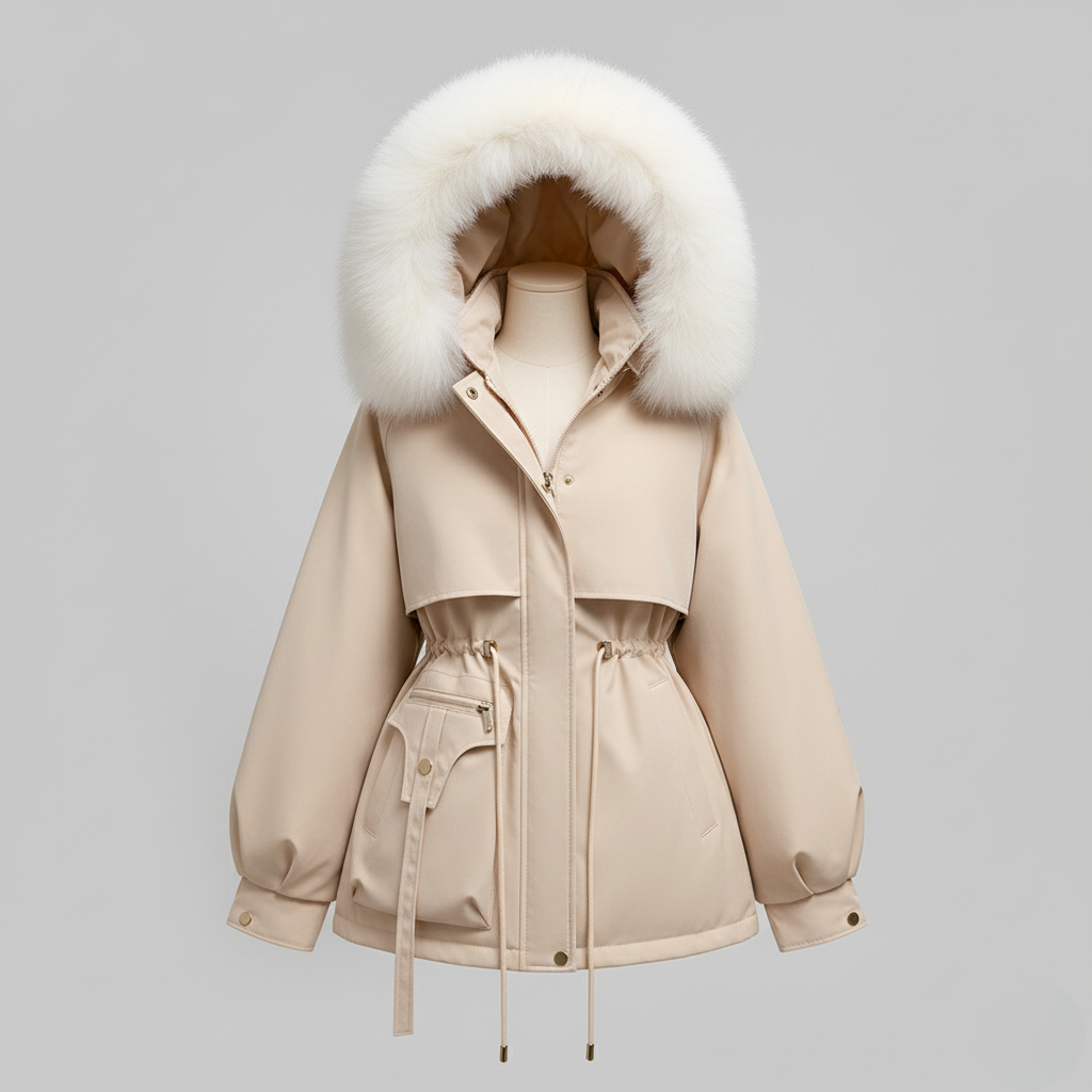Luxurious Women's Winter Jacket with Faux Fur Trim – Casual, Cold Weather