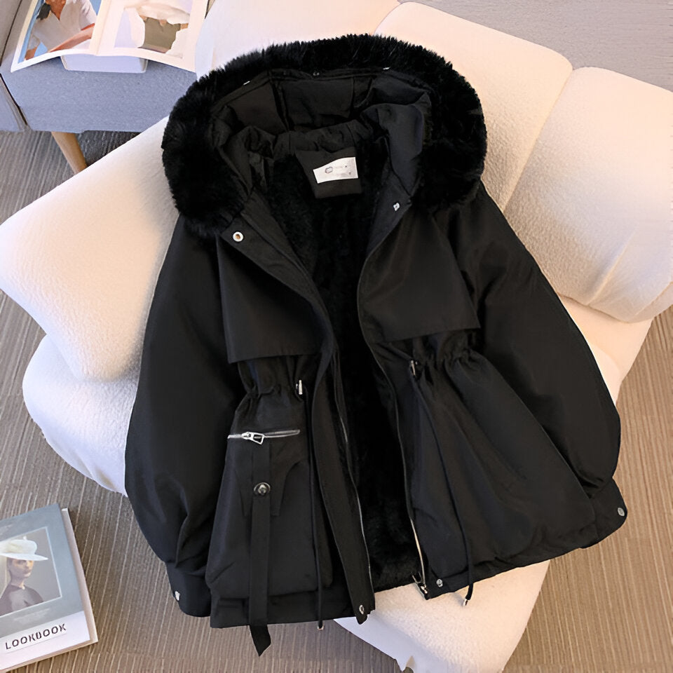 Luxurious Women's Winter Jacket with Faux Fur Trim – Casual, Cold Weather