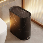 Marble Pattern Trash Can | Modern Bathroom & Kitchen Bin with Lid – Home, Space-Saving