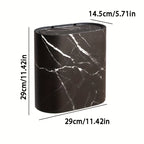 Marble Pattern Trash Can | Modern Bathroom & Kitchen Bin with Lid – Home, Space-Saving