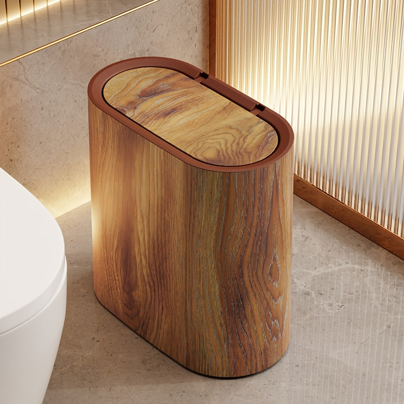 Marble Pattern Trash Can | Modern Bathroom & Kitchen Bin with Lid – Home, Space-Saving