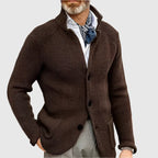 Men's Cardigan Button Front Stand Collar – Casual, Office