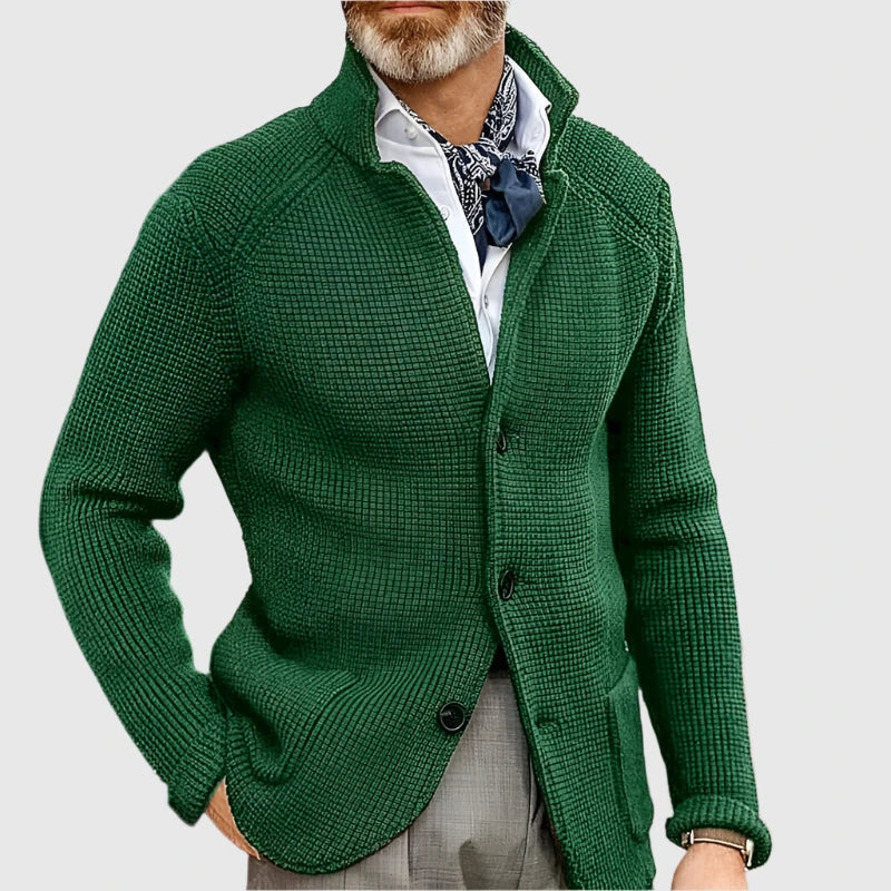 Men's Cardigan Button Front Stand Collar – Casual, Office