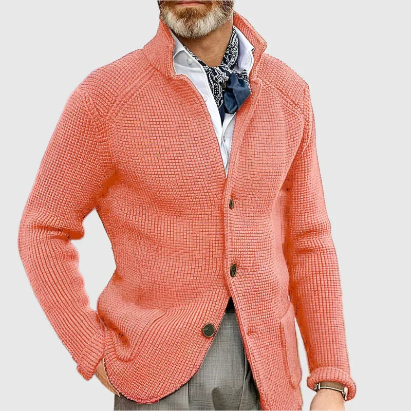 Men's Cardigan Button Front Stand Collar – Casual, Office