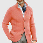 Men's Cardigan Button Front Stand Collar – Casual, Office