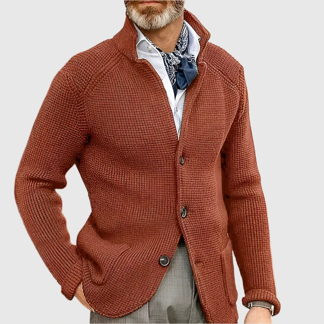 Men's Cardigan Button Front Stand Collar – Casual, Office