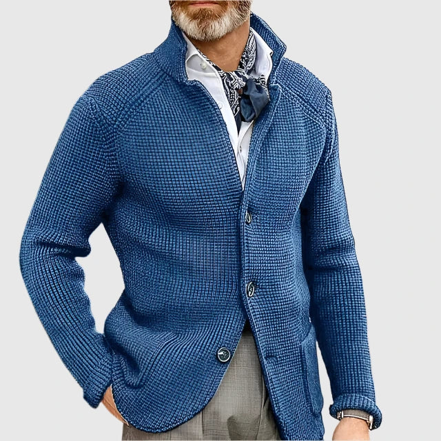 Men's Cardigan Button Front Stand Collar – Casual, Office