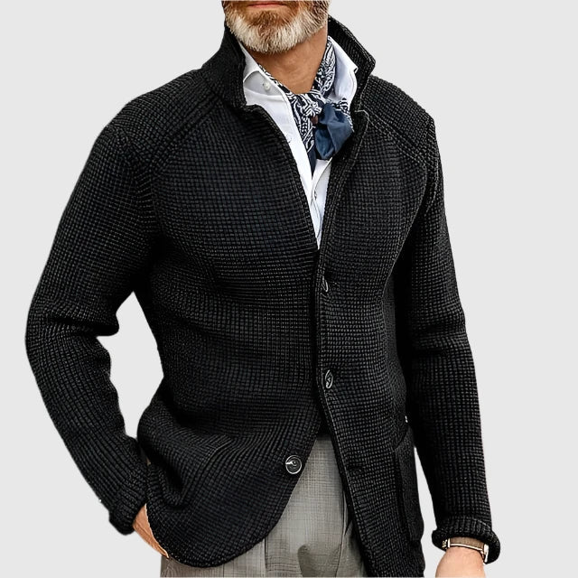 Men's Cardigan Button Front Stand Collar – Casual, Office