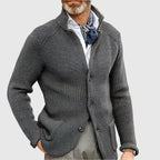 Men's Cardigan Button Front Stand Collar – Casual, Office