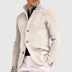Men's Cardigan Button Front Stand Collar – Casual, Office