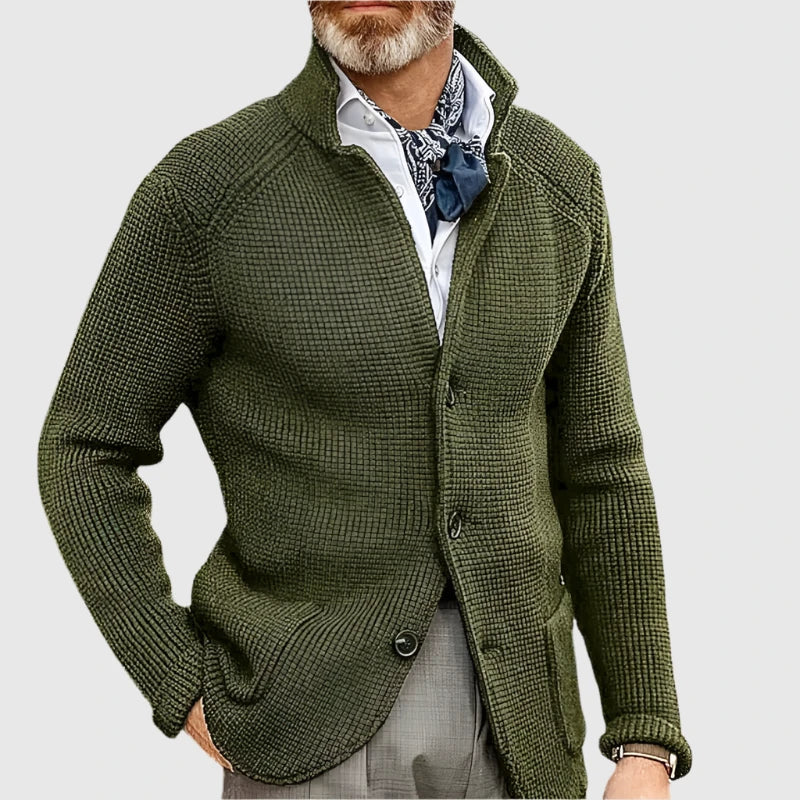 Men's Cardigan Button Front Stand Collar – Casual, Office