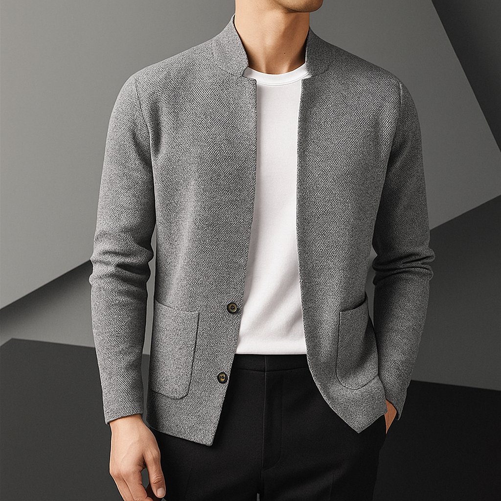 Men's Cardigan with Button Front and Pocket Design – Casual, Everyday Wear