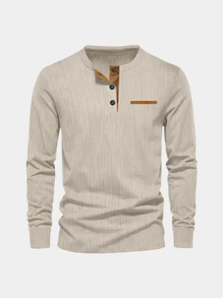 Men's Corduroy Long Sleeve Shirt - Stylish Top in Luxurious Fabric – Casual, Office