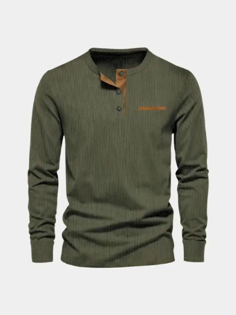 Men's Corduroy Long Sleeve Shirt - Stylish Top in Luxurious Fabric – Casual, Office