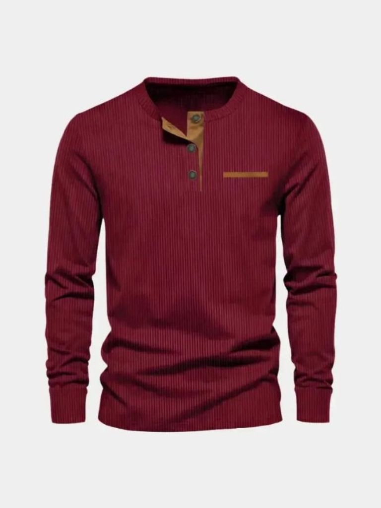 Men's Corduroy Long Sleeve Shirt - Stylish Top in Luxurious Fabric – Casual, Office