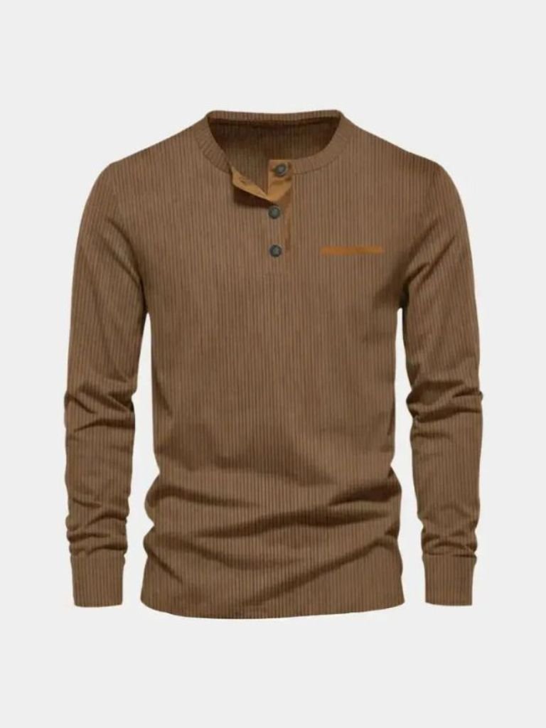 Men's Corduroy Long Sleeve Shirt - Stylish Top in Luxurious Fabric – Casual, Office