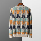 Men's Geometric Knit Sweater Alpine Pattern – Casual Wear, Winter Fashion