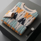 Men's Geometric Knit Sweater Alpine Pattern – Casual Wear, Winter Fashion
