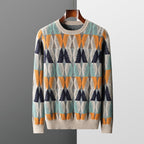 Men's Geometric Knit Sweater Alpine Pattern – Casual Wear, Winter Fashion
