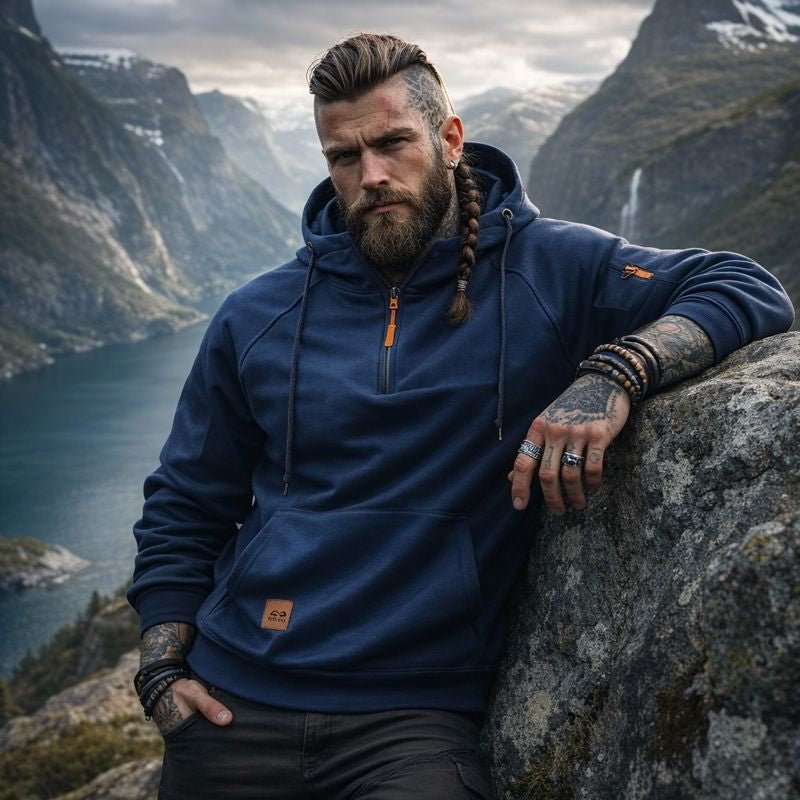 Men's Half-Zip Hoodie with Pocket – Casual, Everyday Wear