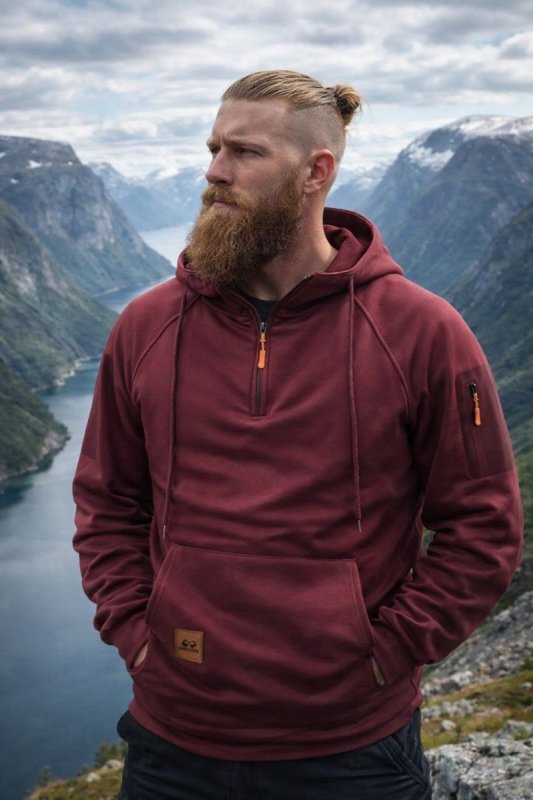 Men's Half-Zip Hoodie with Pocket – Casual, Everyday Wear