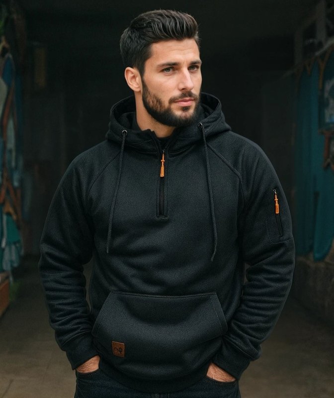Men's Half-Zip Hoodie with Pocket – Casual, Everyday Wear