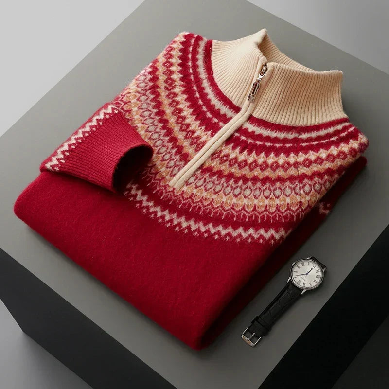 Men's Half-Zip Knit Sweater – Casual Wear, Layering